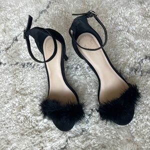 By The Way black feathered heels